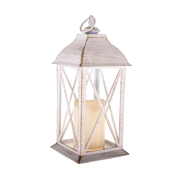 Бял LED фенер на батерии (височина 30,5 cm) – Dakls