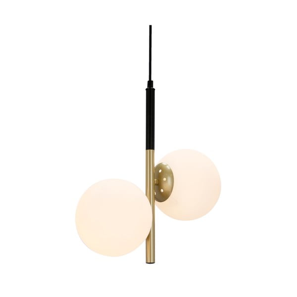 Висяща лампа в златист цвят със стъклен абажур 32,5x15 cm Duo - Candellux Lighting-image-3