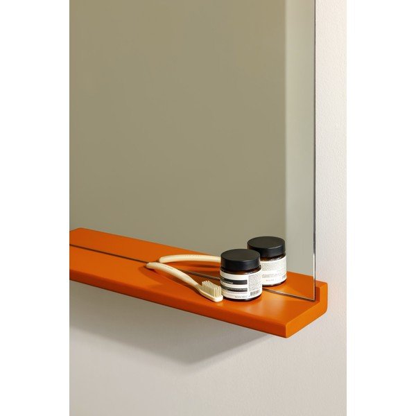 Стенно огледало с рафт масивно дърво 50x75 cm Lun – noo.ma-image-2