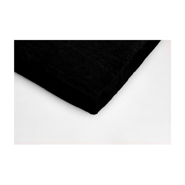 Черен чаршаф от микроплюш , 90 x 200 cm - My House