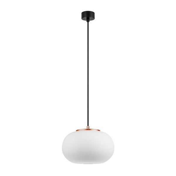 Бяла висяща лампа с меден цокъл DOSEI - Sotto Luce