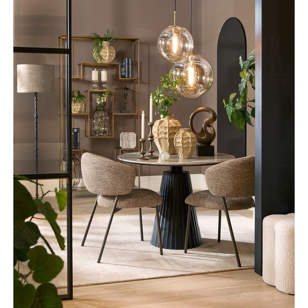 Кръгла трапезна маса с мраморна плоча ø 100 cm Rianne – Light & Living-image-1
