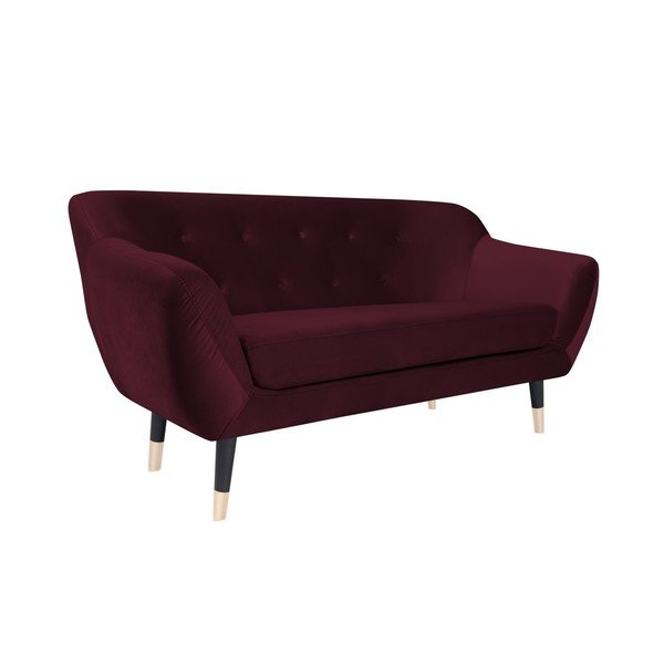 Виненочервен диван с черни крачета Mazzini Sofas Amelie, 158 cm-image-2