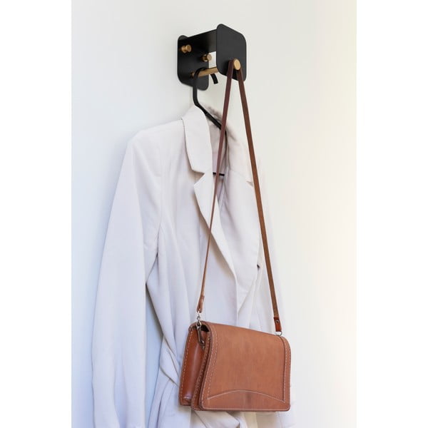 Черна метална стенна закачалка с рафт Hang in There - UMAGE-image-4