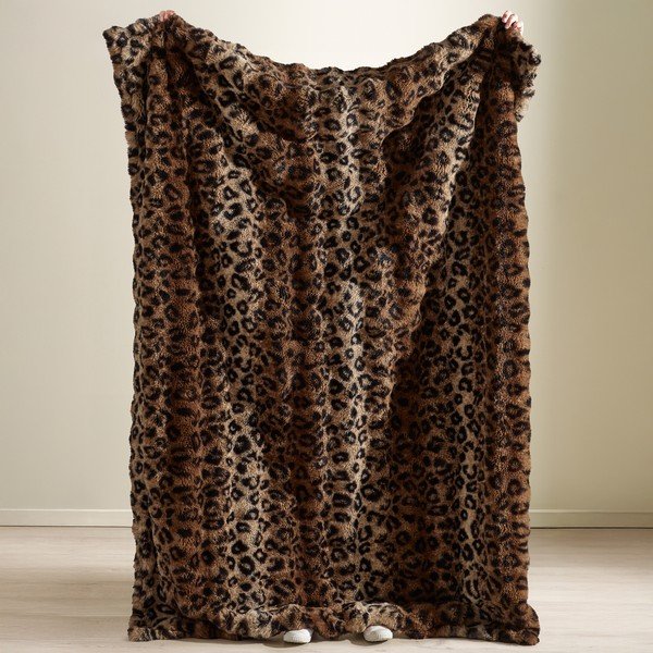 Кафяво одеяло 130x170 cm Animal Print – Catherine Lansfield-image-2