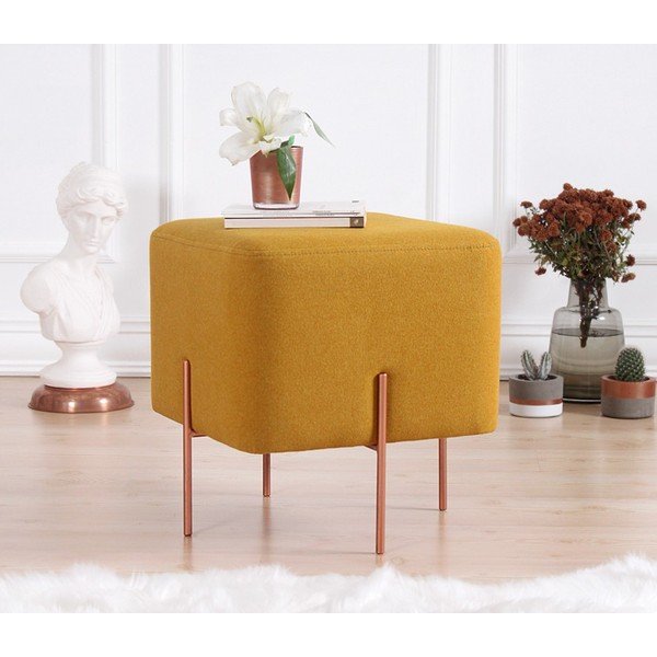 Табуретка в цвят горчица Copper – Artie-image-1