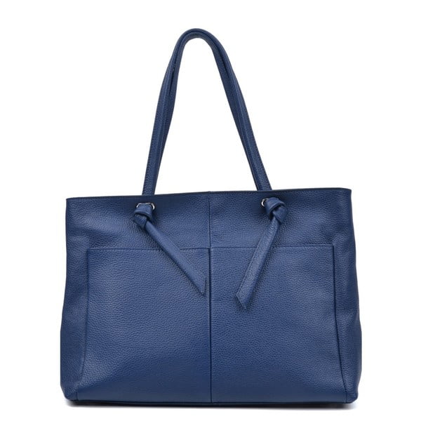 Синя кожена чанта Anna Luchini Layo - Anna Luchini
