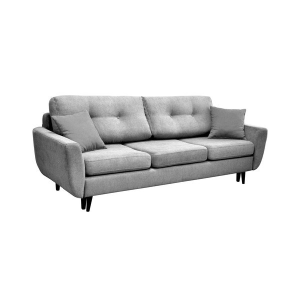 Šedá trojmístná rozkládací pohovka s černými nohami Mazzini Sofas Jasmin-image-3