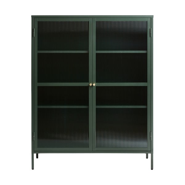 Зелена метална витрина Bronco, височина 140 cm - Unique Furniture