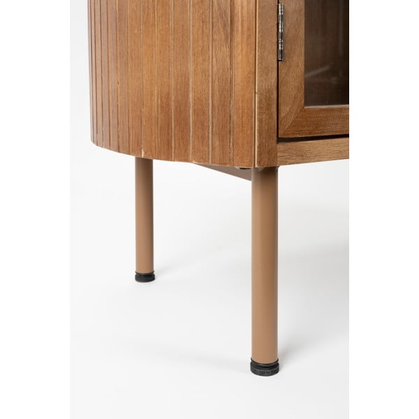 Витрина от масивно каучуково дърво в естествен цвят 80x140x38 cm Yaz – White Label-image-3