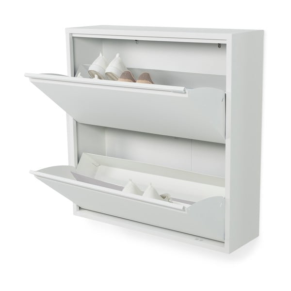 Бяла метална накланяща се стойка за обувки 75x77,5x22,5 cm Billy – Spinder Design-image-2