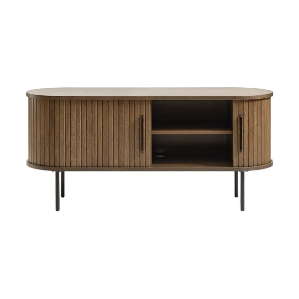 Кафява ТВ масичка от дъб 120x56 cm Nola - Unique Furniture-image-4