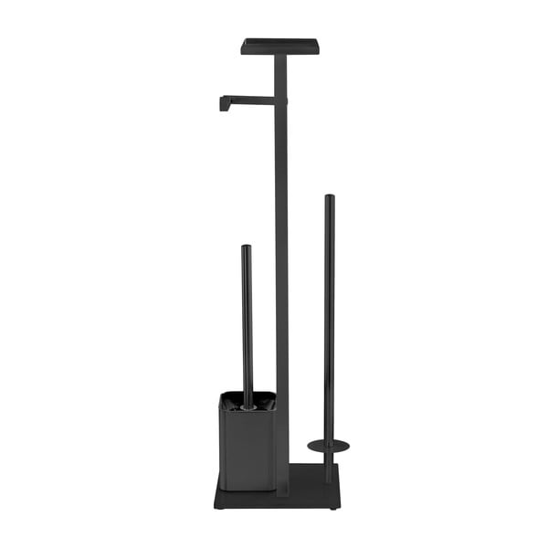 Черна поставка за тоалетна хартия с четка от неръждаема стомана Debar - Wenko-image-4