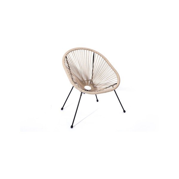 Бежов градински фотьойл от изкуствен ратан Avocado - Le Bonom-image-4