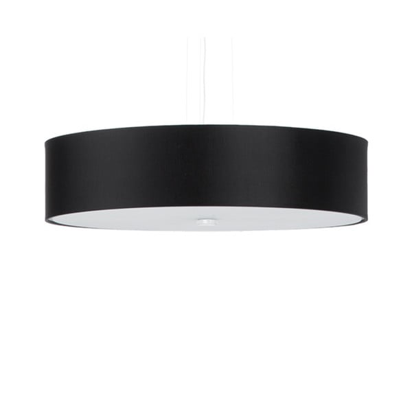 Черно висящо осветително тяло с текстилен абажур ø 50 cm Herra – Nice Lamps