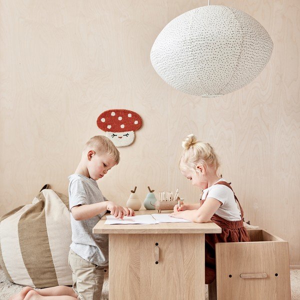 Детски абажур в цвят слонова кост с хартиен абажур Moyo – OYOY Living Design-image-1