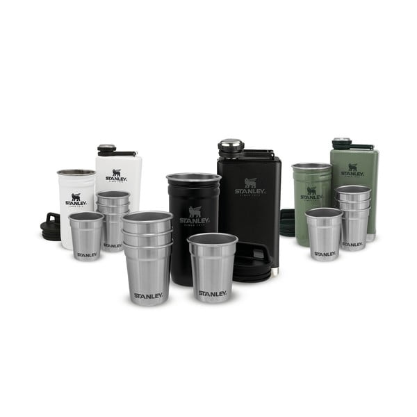 Черен комплект колба и чаши за шотове 6 бр. от неръждаема стомана 250 ml Adventure Black – Stanley-image-3