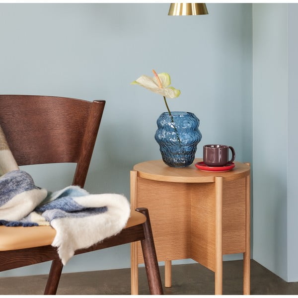 Светлосиня стъклена ръчно изработена ваза (височина 18 cm) Aurora – Hübsch-image-1