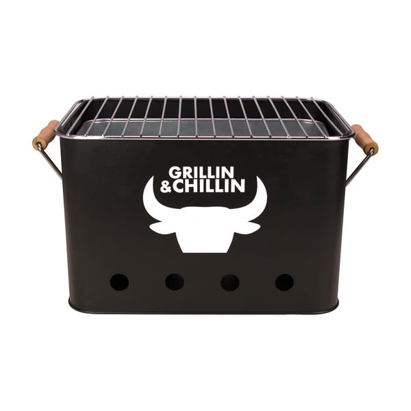 Mini gril přenosný Grillin&Chillin, černý