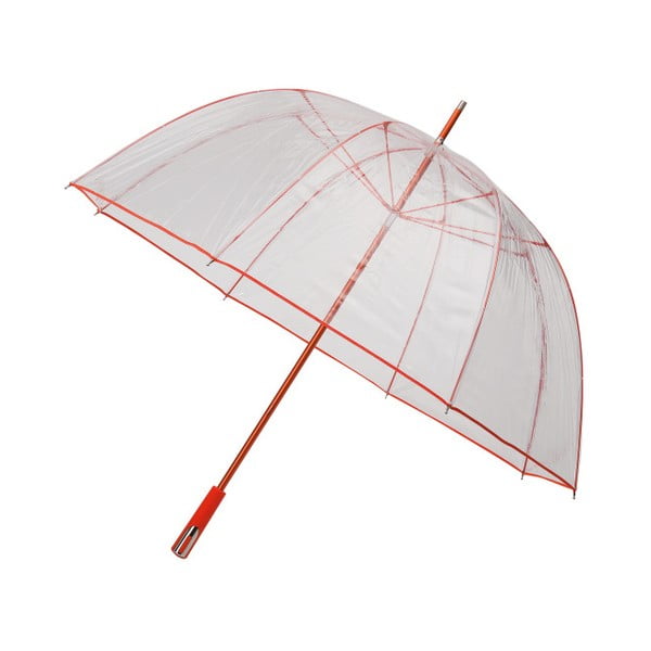 Прозрачен чадър за голф с червени детайли Ребра на клетката, ⌀ 111 cm - Ambiance