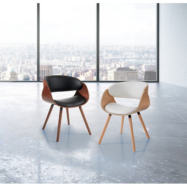 Черен/тъмнокафяв тапициран трапезен стол с подлакътници Visby Evo – Tomasucci-image-4