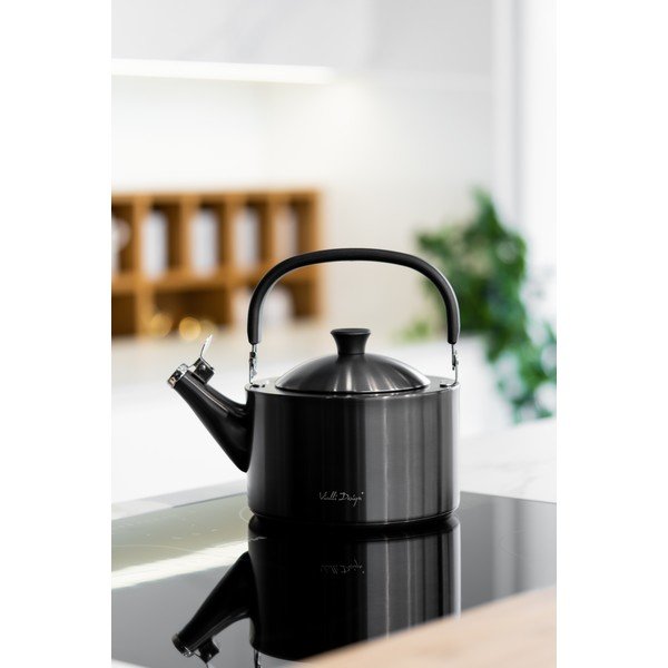 Черен чайник с бутало , 1,5 л Diamante - Vialli Design-image-4