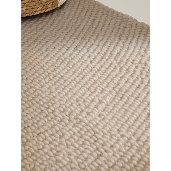 Ръчно изработен вълнен килим в светло естествен цвят 80x150 cm Eleni Natural White – Hanse Home-image-4