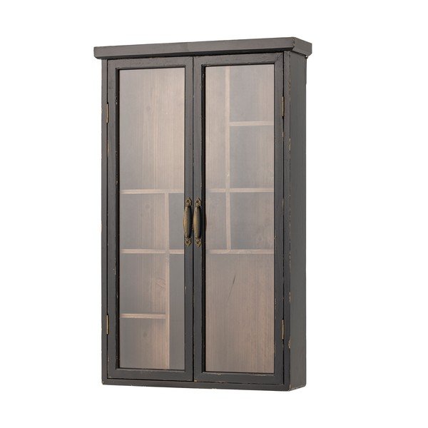 Черна висяща витрина от масивна ела 50x80x14 cm Hazem – Bloomingville-image-3