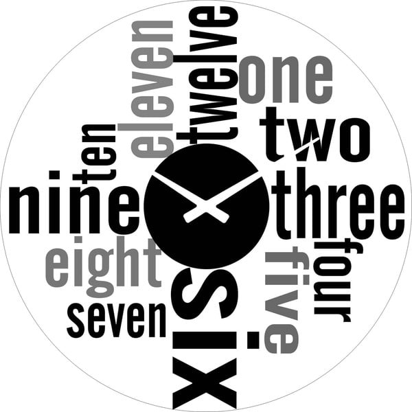 Стъклен часовник Числа, 38 cm - Postershop