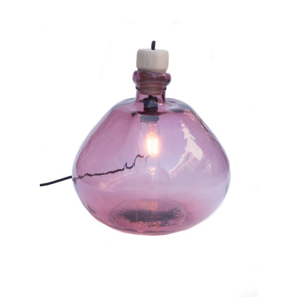 Růžové svítidlo z recyklovaného skla Surdic Tropez, ø 22 cm