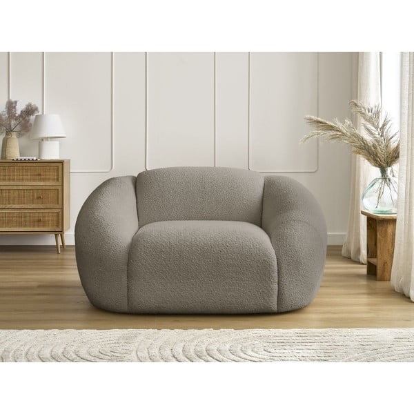 Сиво-кафяво кресло от букле Tina – Bobochic Paris-image-3