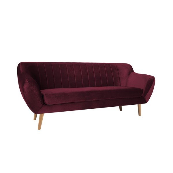 Vínově červená třímístná pohovka Mazzini Sofas Benito-image-4
