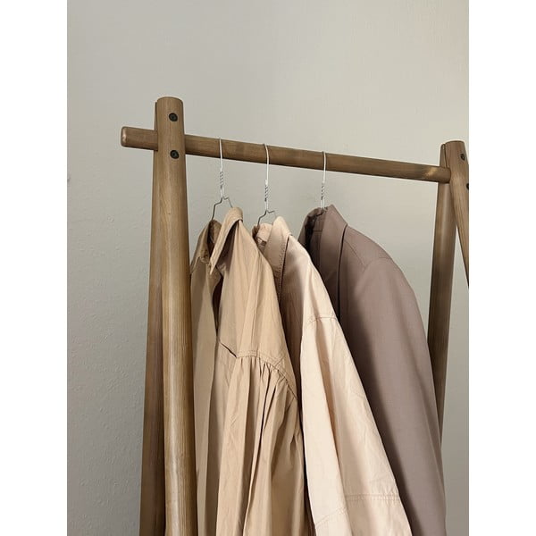 Кафяв шкаф за дрехи от борова дървесина Hongi - Karup Design-image-1