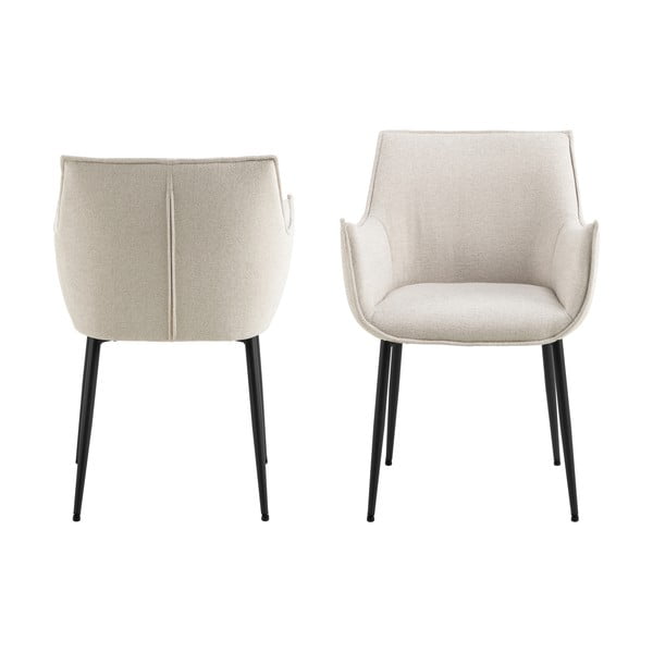 Кремав тапициран трапезен стол Bonita – Actona-image-4