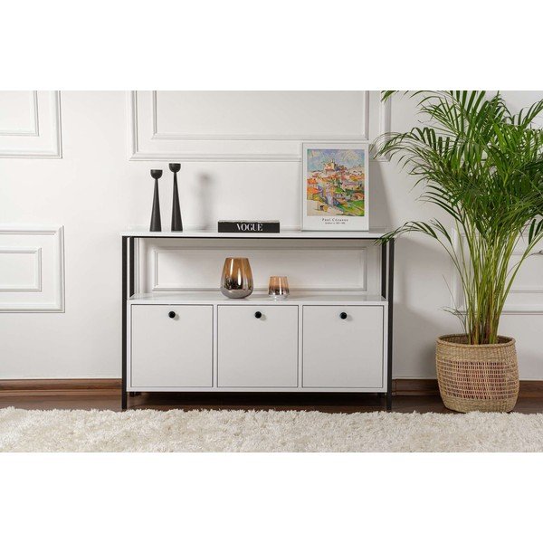 Бяла матова конзолна маса 29,5x120 cm Solace – Kalune Design-image-4