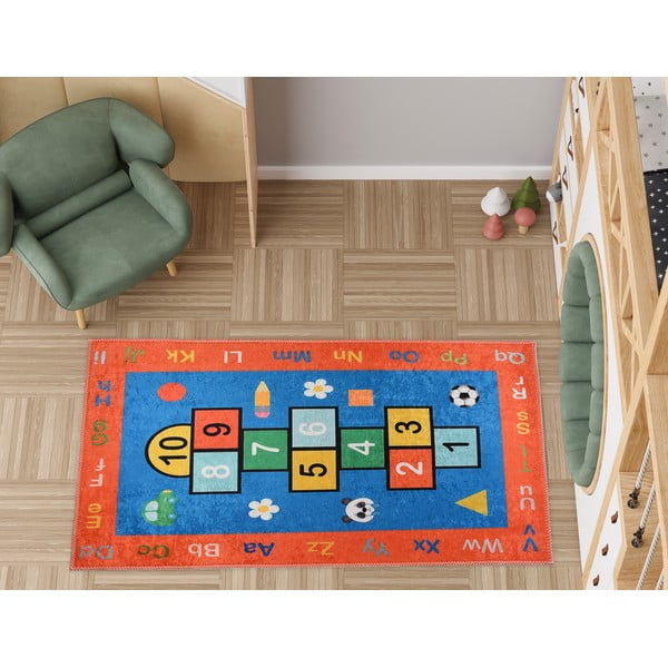 Оранжево детско килимче за игра подходящо за пране 160x230 cm Hopscotch Orange – Vitaus-image-1