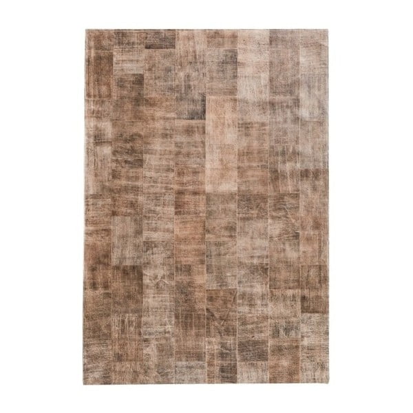 Světle hnědý koberec z pravé kůže Fuhrhome Ankara, 120 x 180 cm