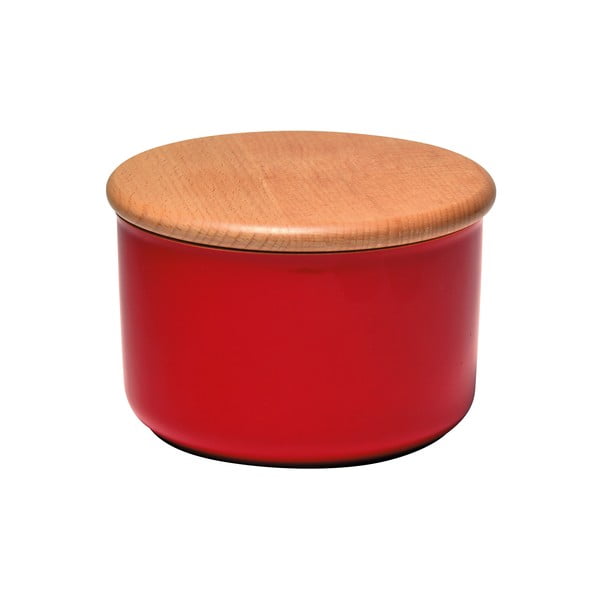 Червен буркан с дървен капак, обем 0,3 л - Emile Henry