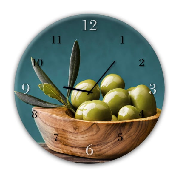 Стенни часовници Glassclock , ⌀ 30 cm Olives - Styler