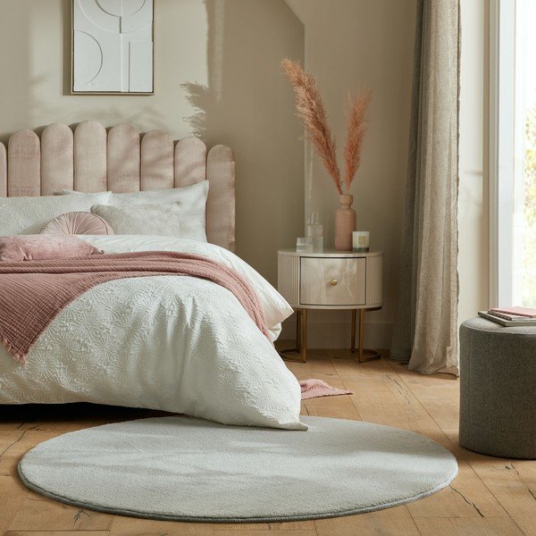 Светлосив кръгъл килим 133x133 cm - Flair Rugs-image-1