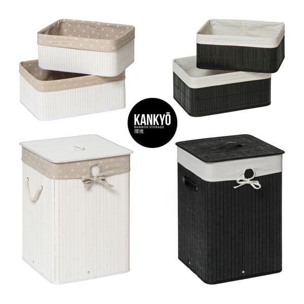 Кош за пране от дърво и плат Kankyo 62 L - Premier Housewares-image-2