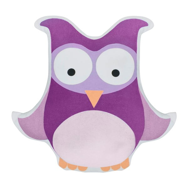 Dětský fialový polštář s potiskem Sebra Owl Large