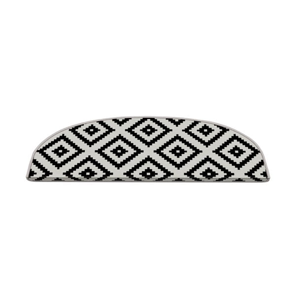 Черно-бели килимчета за стълби в комплект от 16 части 20x65 cm Art - Vitaus