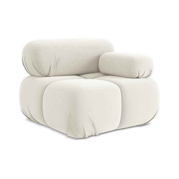 Бял кадифен модул за диван (десен ъгъл) Lokua – Makamii-image-1