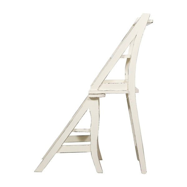 Bílá židle z mahagonového dřeva a skládací žebřík v jednom Biscottini Claudia-image-2