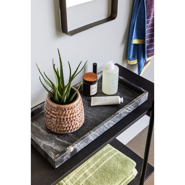 Комплект от 2 черни мраморни подноса Nena - Hübsch-image-1