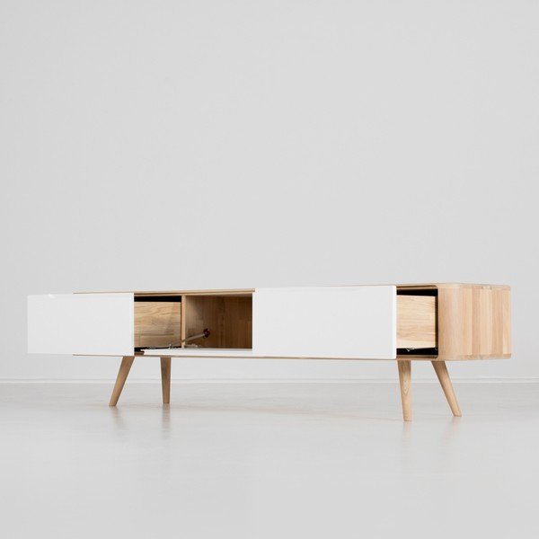 Масичка за телевизор от дъбова дървесина , 180 x 42 x 45 cm Ena - Gazzda-image-1