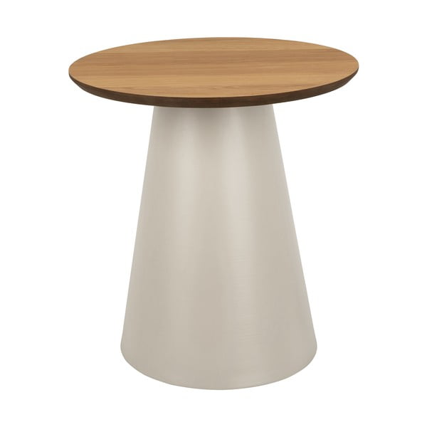 Кръгла масичка за кафе с дъбов плот в кремав и в естествен цвят  ø 45 cm Soli – Actona-image-3