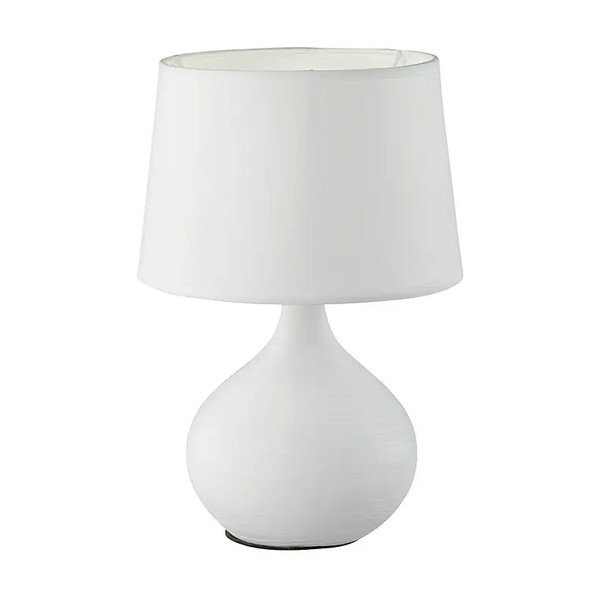 Настолна лампа от бяла керамика и плат, височина 29 cm Martin - Reality