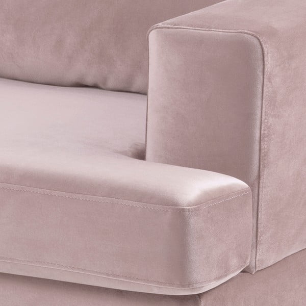Диван от кадифе в прахово розово, ляв ъгъл Norwich - Actona-image-3